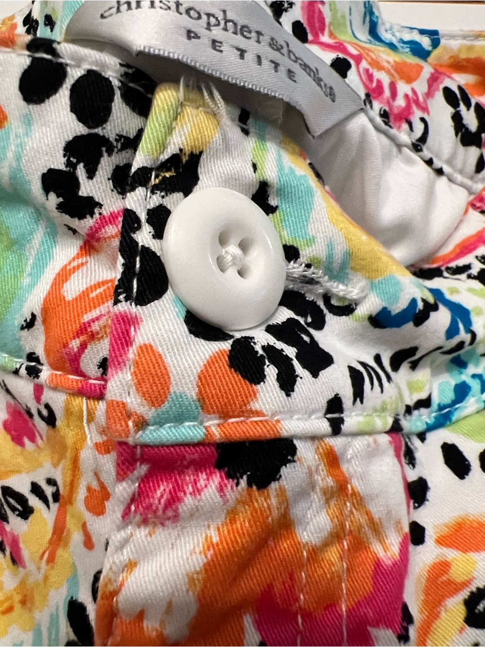 Christopher & Banks White Multicolor Floral Paisley Petite Skort - Picture 3 of 14